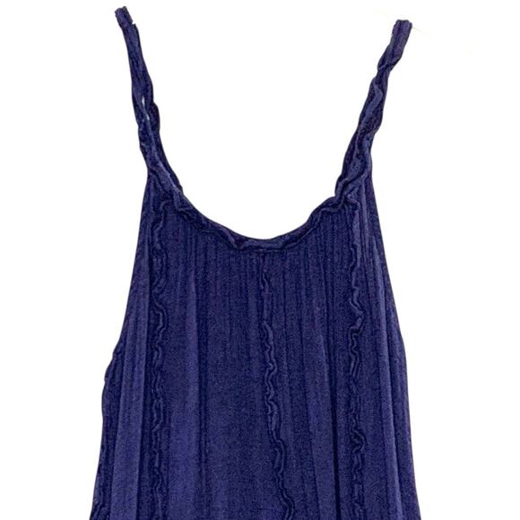 Free People S McKinley Maxi Dress Navy Boho Coastal Beachy Ruffles Gauzy - Picture 4 of 10